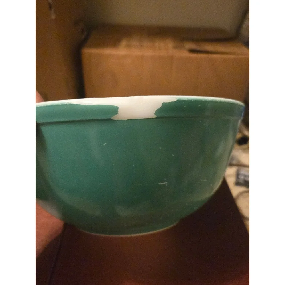 Vintage Pyrex 403 Teal Green Mixing Bowl 2.5 Quart Round Nesting Opal Glass